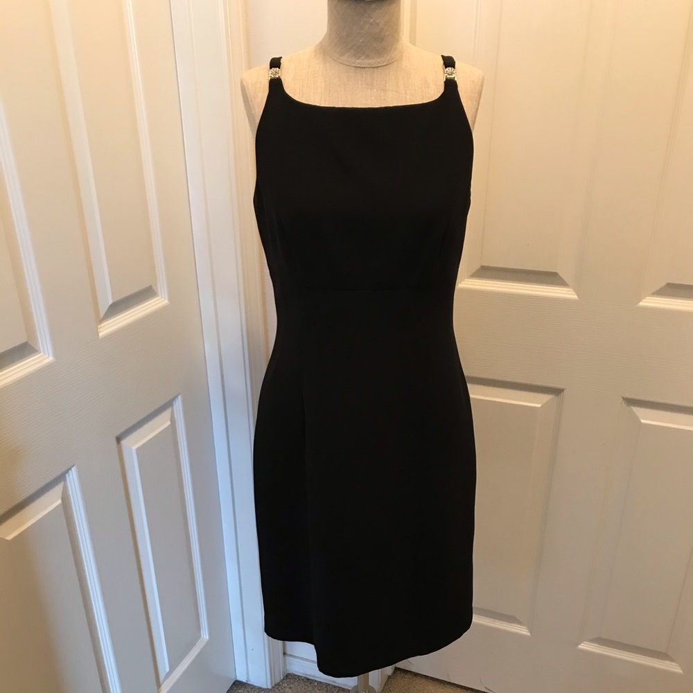 YL Vintage Black Dress w/ Silver detail on straps